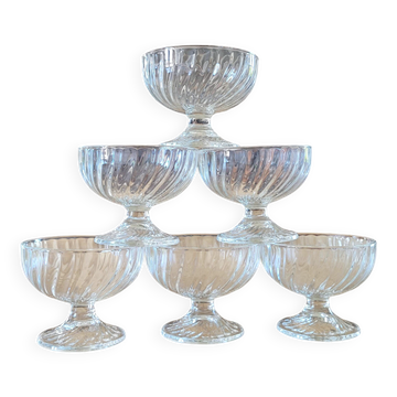 6 coupes à glace en verre transparent Luminarc