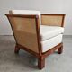 Art Deco club chair in walnut and cane, Austria 1920s