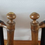 Paire de chaises pliantes safari  en cuir 1970-80