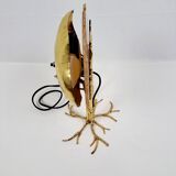 Henri fernandez - table lamp - brass, agate, metal - “agate tree” lamp