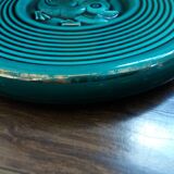 Emerald green coaster with duck pattern