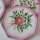 dessert plates and serving dish in earthenware – hand-painted decoration