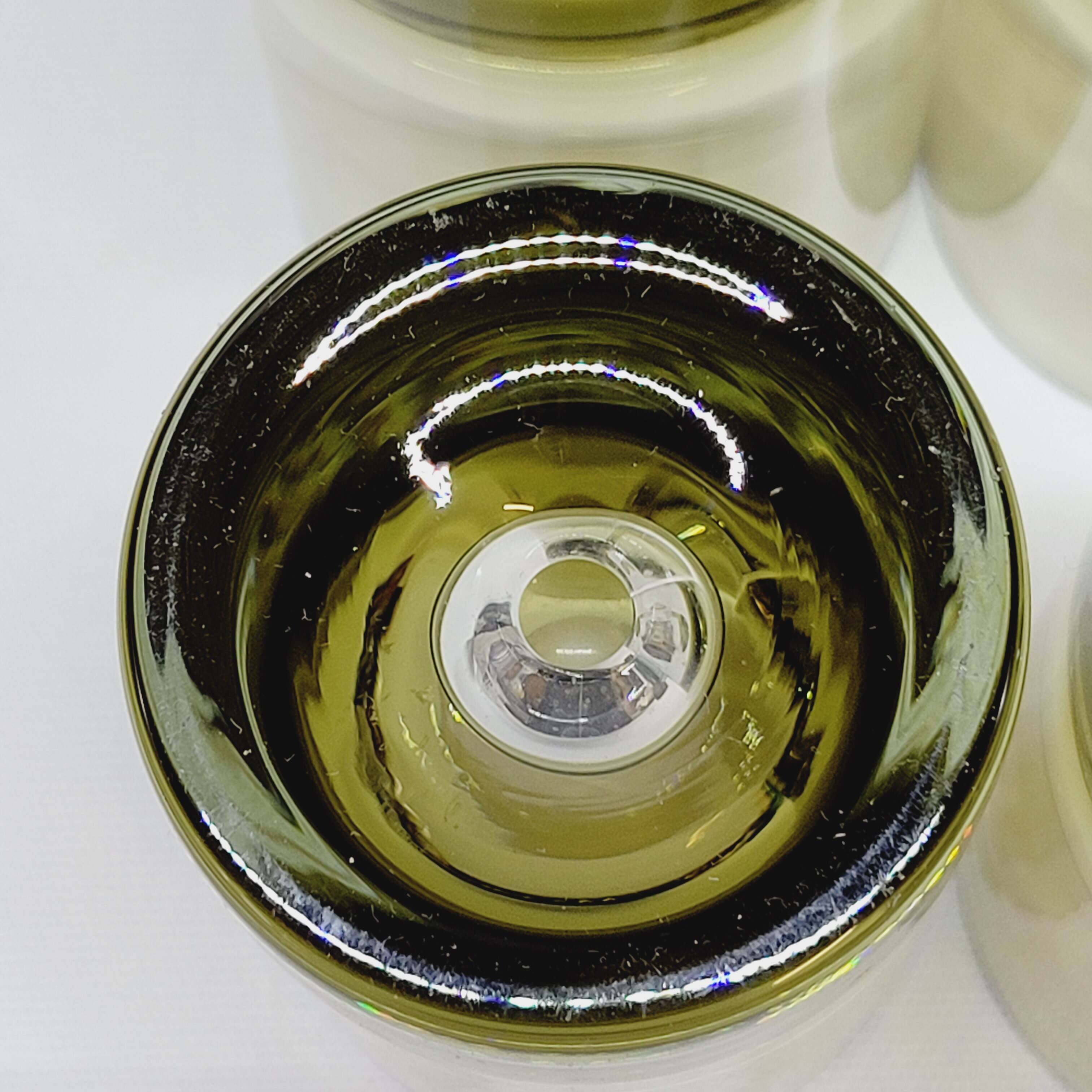 4 vintage whiskey glasses in smoked glass bubble design tapio wirkkala?