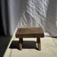 Small stool, rectangular accent stool in solid teak wabi-sabi H26