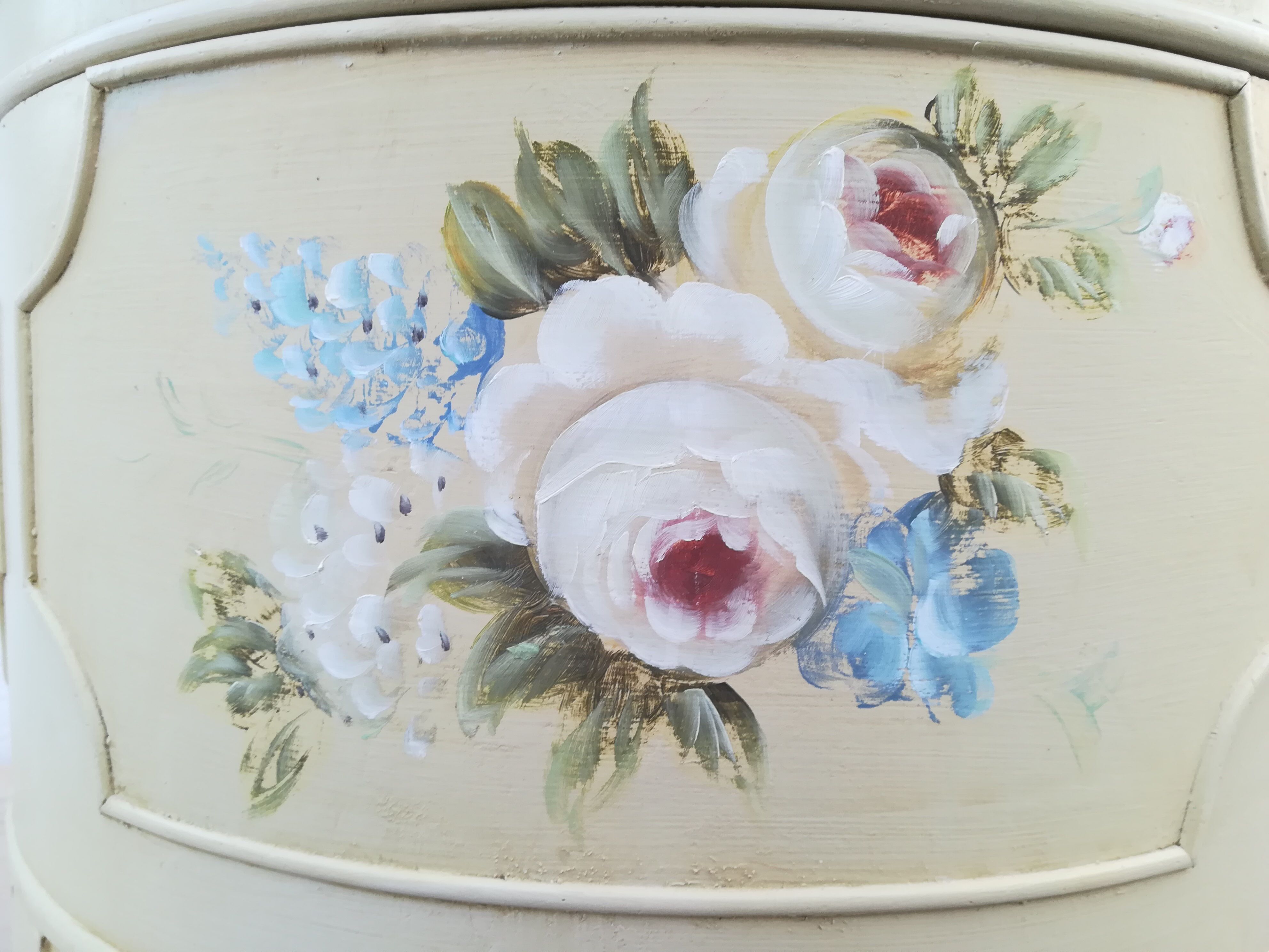 Half moon chest painted wooden