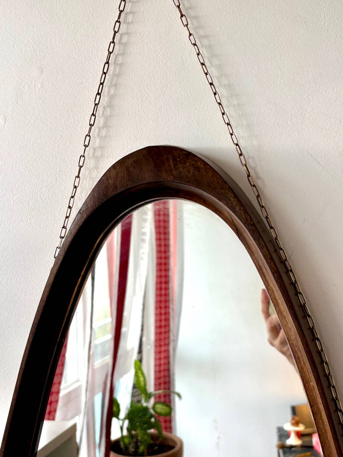 Italian solid teak mirror, 1960