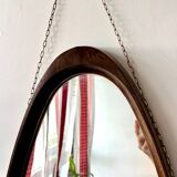 Italian solid teak mirror, 1960