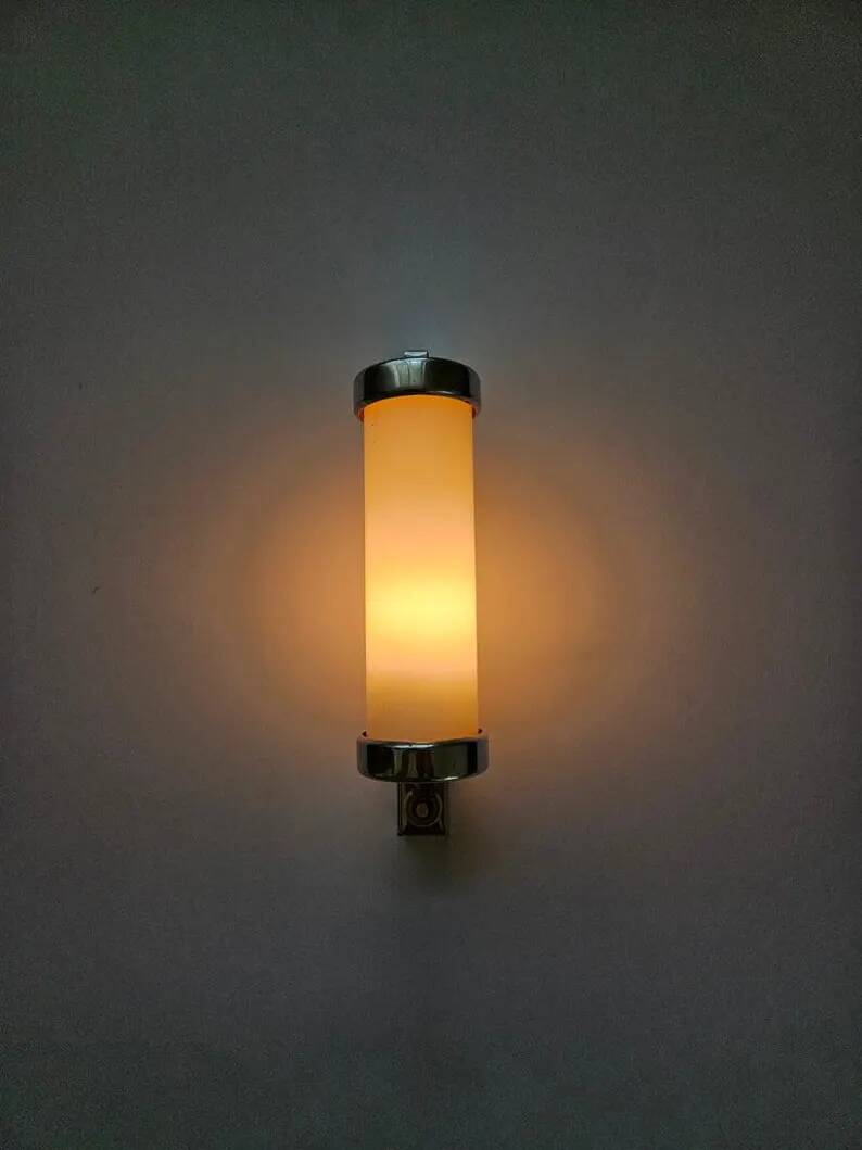 Rare Chrome design Bauhaus, Art Deco, Functionalism Wall Lamp, 1930s
