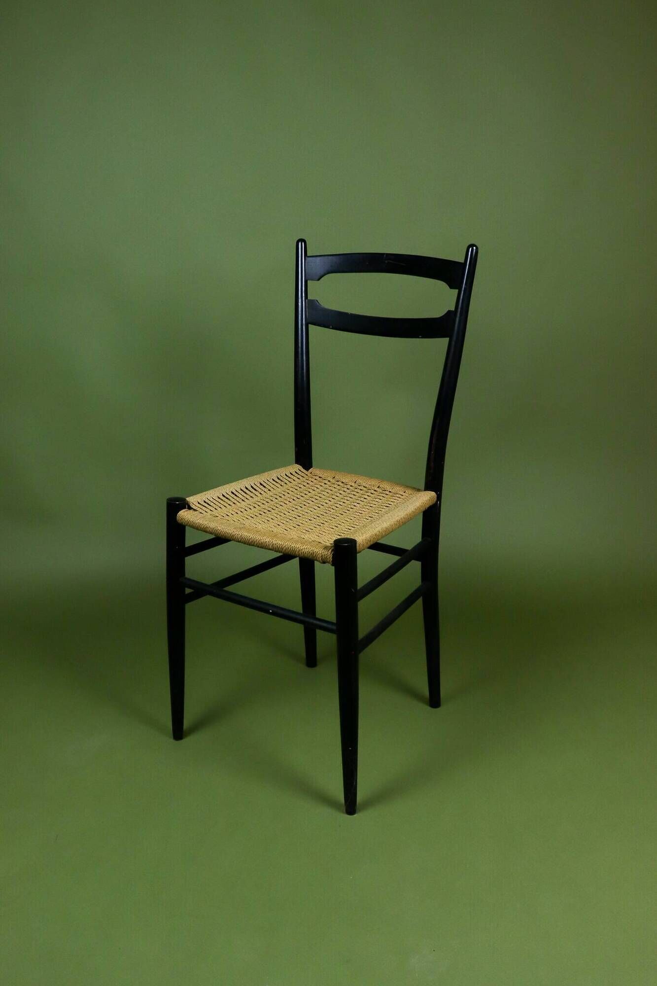 Vintage Italian cord chair from the 1960s by Gio Ponti.