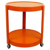 Circular orange Italian Space Age plastic trolley