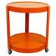 Orange circular plastic cart in Italian Space Age style