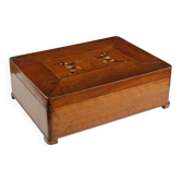 Antique travel box in walnut with mirror, Italy, 19th century