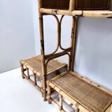 Bamboo Bookcase with Smoked Glass Shelves by Vivai del Sud, Italy