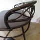 Vintage children's desk console bamboo rattan curved wood Thonet style 80s dark mahogany