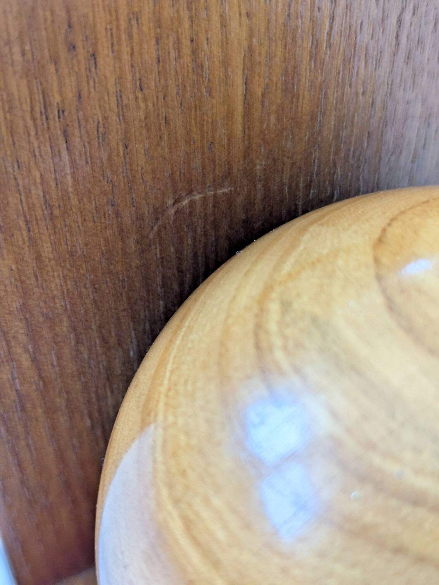 Pair of vintage bookends with polished wooden balls, Art Deco style