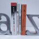 pair of bookends "a" and "z" cast aluminum
