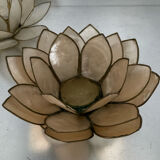 Pair of lotus candle holders in mother-of-pearl