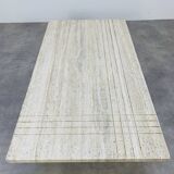 Rectangular travertine coffee table