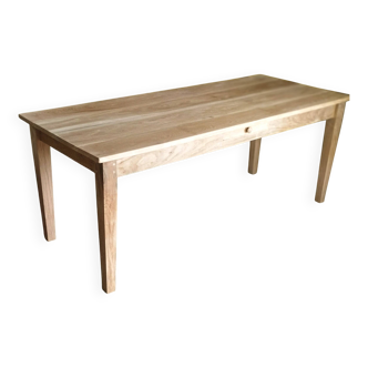 Farmhouse table in natural raw solid oak