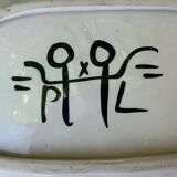 Rare plat du céramiste Jacques Pouchain année 50 céramique jaune Poet