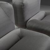 Mohair and chrome lounge chairs designed by Malchioro for IPE, Italy 1970s