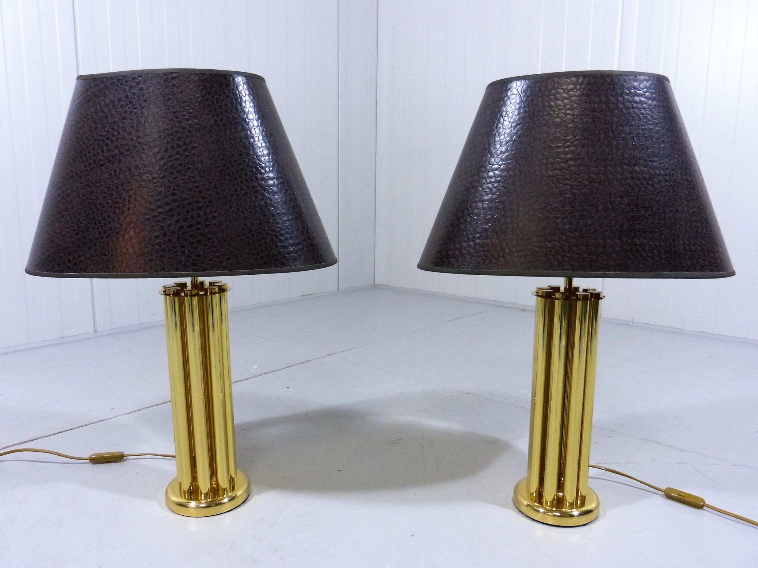 Brass table lamps, set of 2, 1960’s