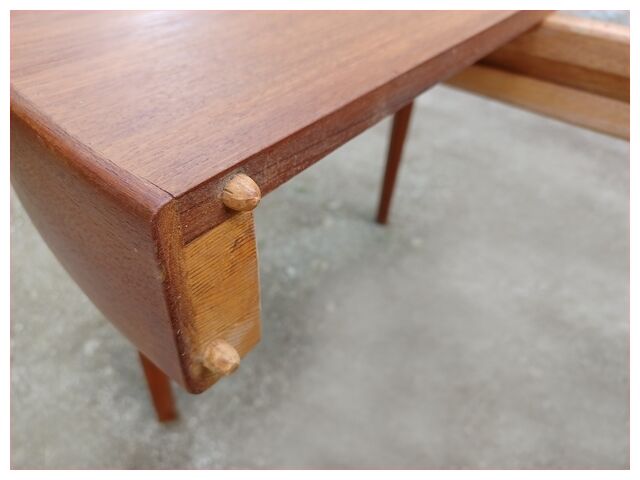 Danish round table by Oluf Th. Larsen Scandinavian teak vintage 1960