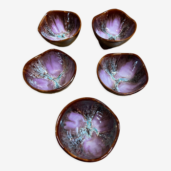 Set of 5 Vallauris ceramic bowls