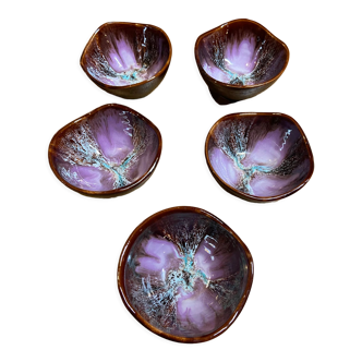 Set of 5 Vallauris ceramic bowls