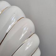 Ceramic and gold metal shell lamp base - vintage