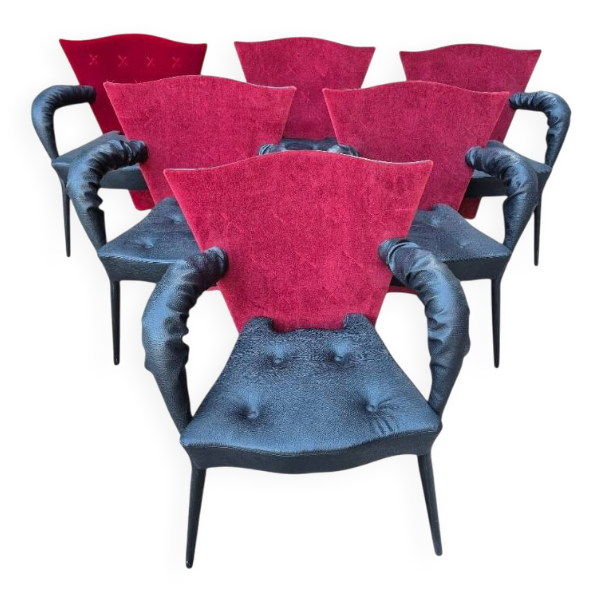 6 Scarabas chairs model André T designed by Bofek Sipek