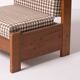Pair of brutalist armchairs, Czechoslovakia, 1970s, made of pine wood and wool.