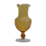 Amber glass standing vase