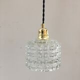 Vintage molded glass pendant lamp