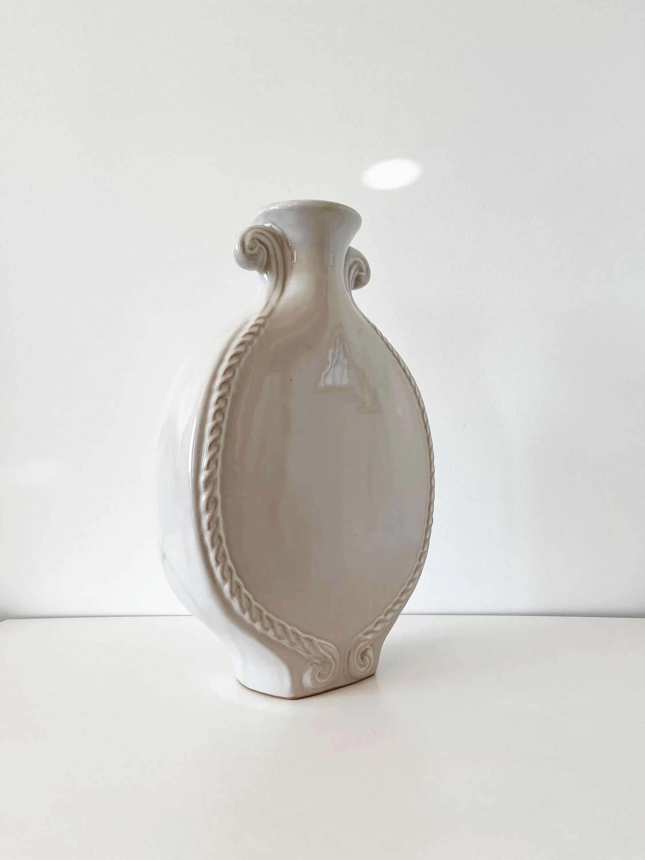 Large vintage white ceramic vase