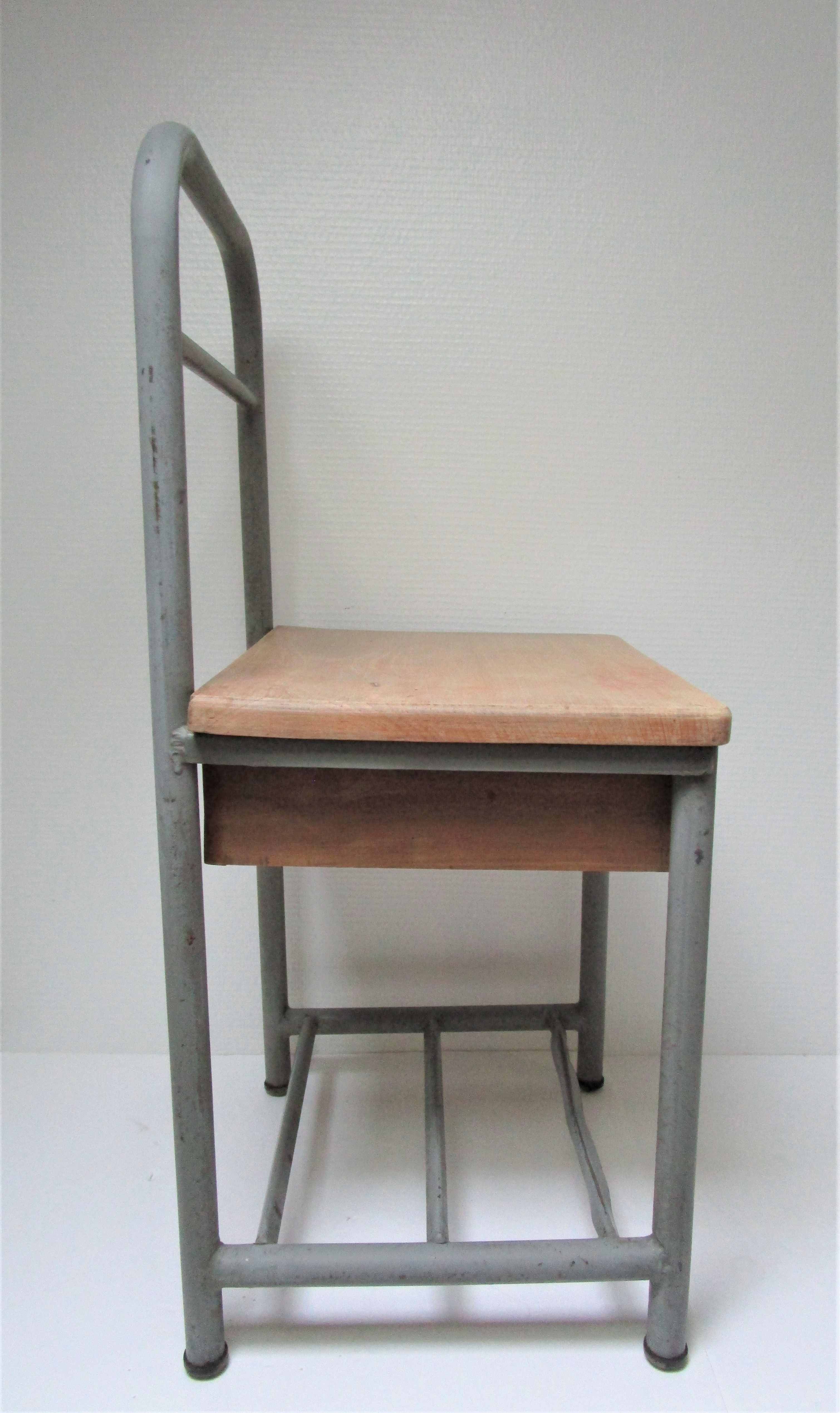 Bedside of boarding school wood vintage metal 50 s