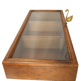 Artisanal wall display case in vintage wood