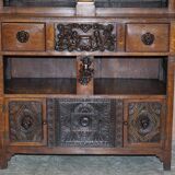 Large Italian library sculpted with figures