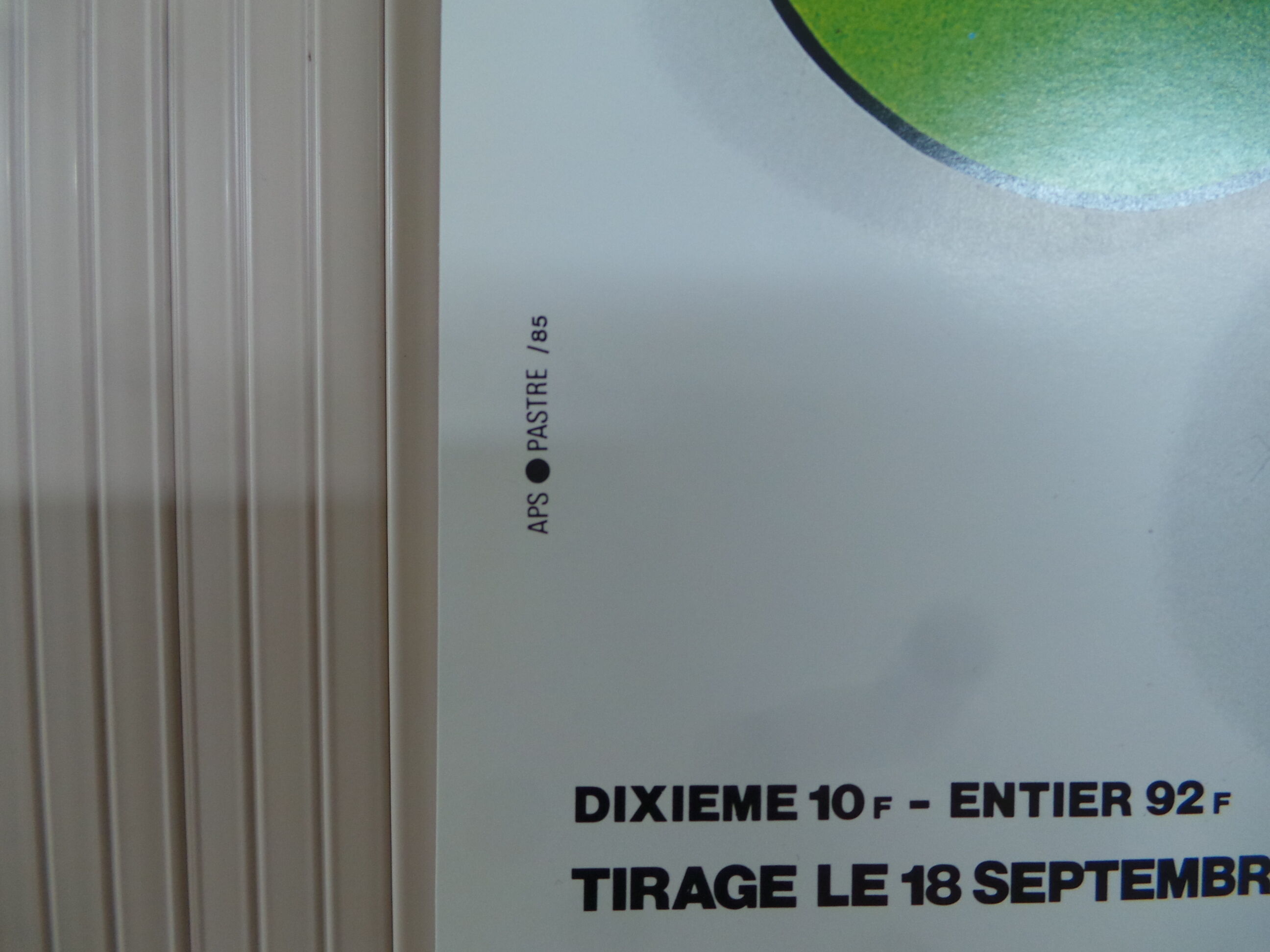 Original National Lottery poster Friday 13 trefle has 4 sheets 1985