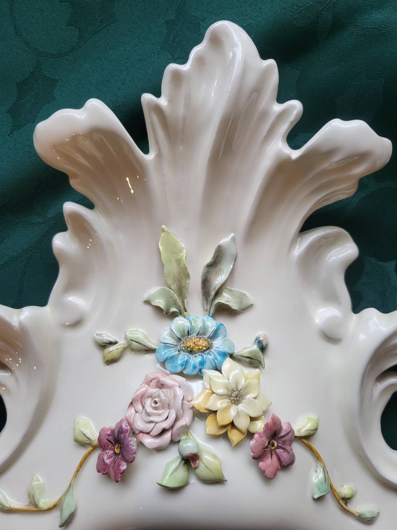 Farnesiana Mirror by Carlo Corvi in ceramic Italy 1950