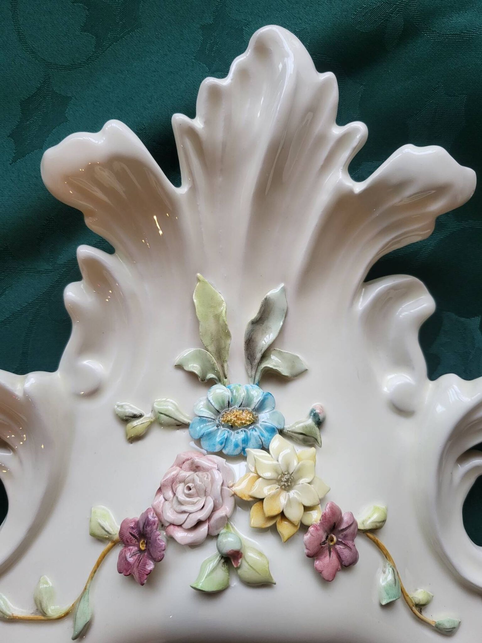Farnesiana Mirror by Carlo Corvi in ceramic Italy 1950