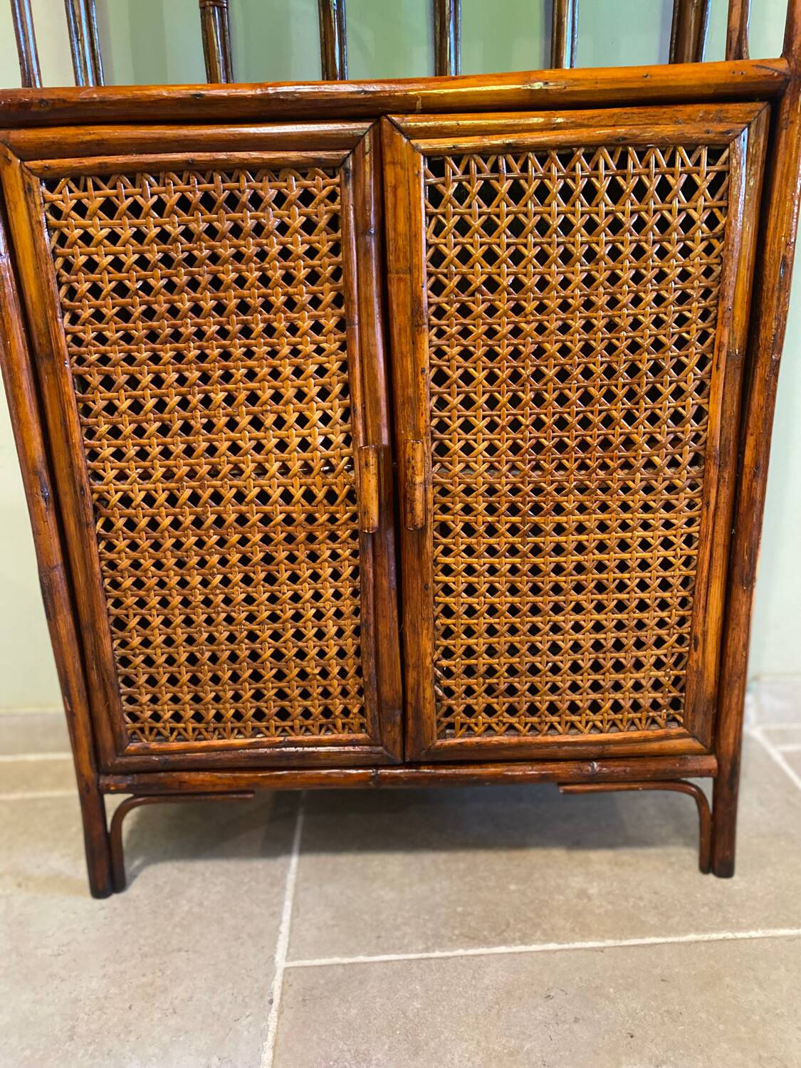 Vintage rattan shelf