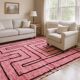 Tapis Rose Contemporain - 297 x 246 cm