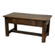 Old farmhouse table in solid oak, 1 drawer, France