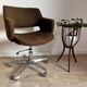 Fauteuil de bureau marron à roulettes, Allemagne 1970