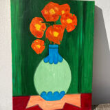 Bouquet of flowers oil on canvas signed
