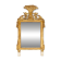 Small French Louis XVI marriage mirror with basket and tassels