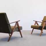 Mid-Century Accent Chair Model B-310 Var in Forest Green Velvet