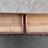 Art deco chest of drawers in oak and marble