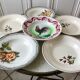 Lot de 6 assiettes creuses dépareillées Salins, Digoin Sarreguemines modèle "Agreste" et Moulin des